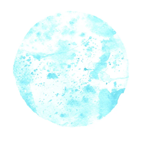 Акварель абстрактный синий круг неба на белом — стоковое фото