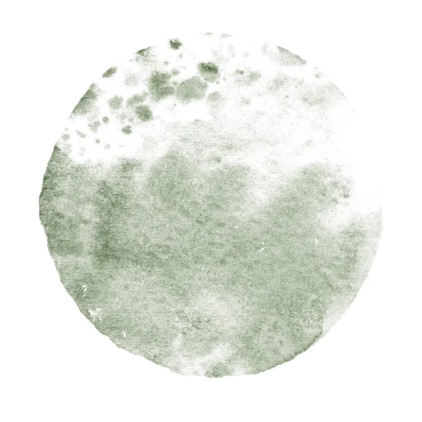 Ακουαρέλα αφηρημένη χακί κύκλο που απομονώνονται σε λευκό — Φωτογραφία Αρχείου