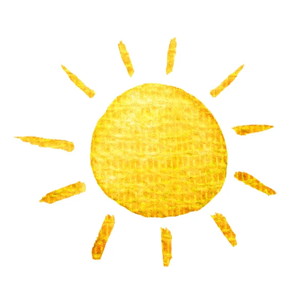 Cute cartoon sun. Hand drawn watercolor illustration — Stock Photo, Image