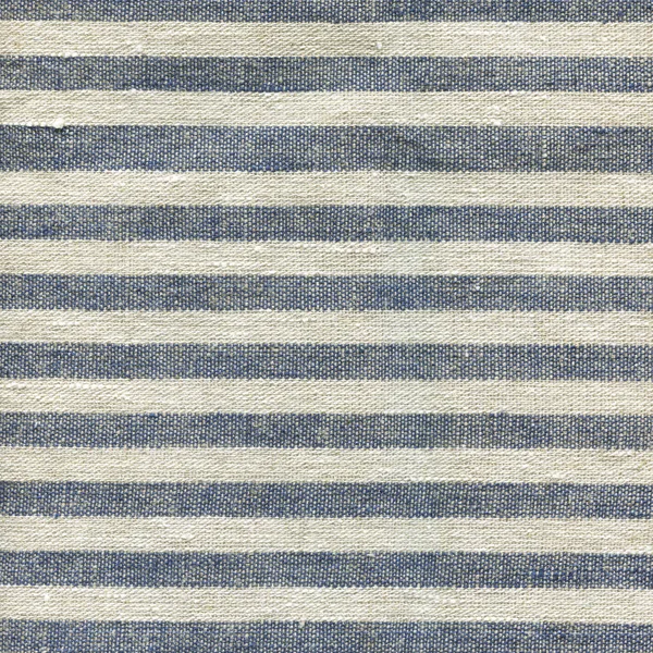 Blå, beige, grå randigt mönster på linnetyg — Stockfoto