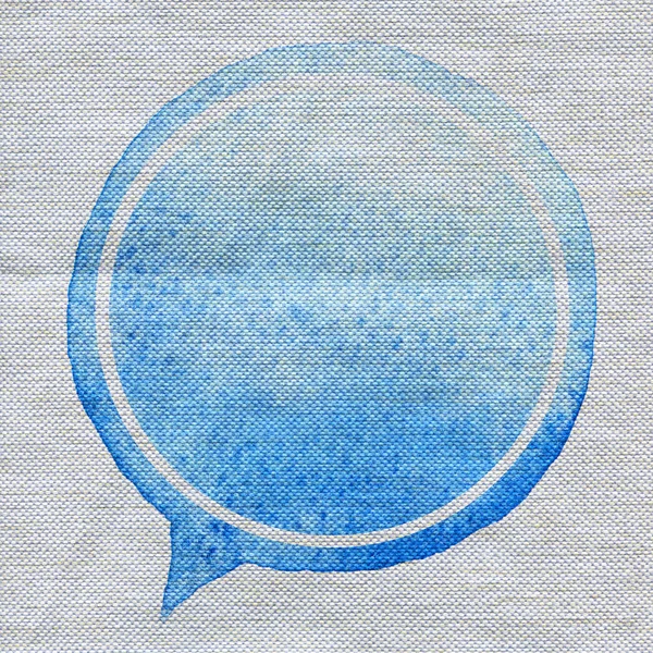 Speak blue bubble watercolor on linen fabric texture.