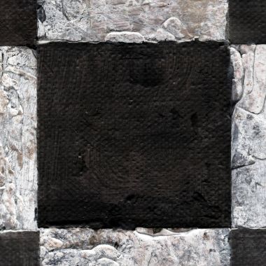 Soyut kareli desen akrilik veya siyah ve beyaz renklerde Tuval üzerine yağlı boya ile boyanmış