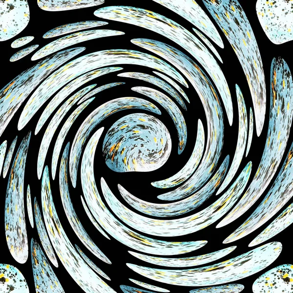 Абстрактный черно-белый фон из кривых вихревых форм и кругов — стоковое фото