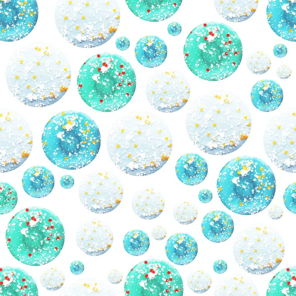 Abstract pattern from circles of blue, mint colors on a white background — Stock Photo, Image