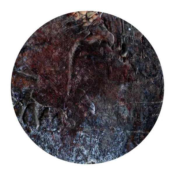 Akrylowa abstrakcja ciemny brązowy koło na białym tle. — Zdjęcie stockowe
