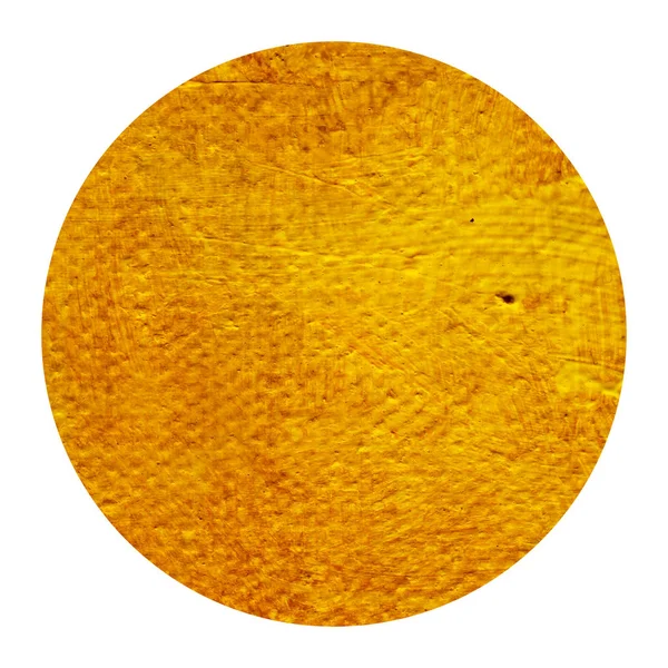 Abstracte handgeschilderde acryl cirkels textuur in gele en oranje kleur. — Stockfoto
