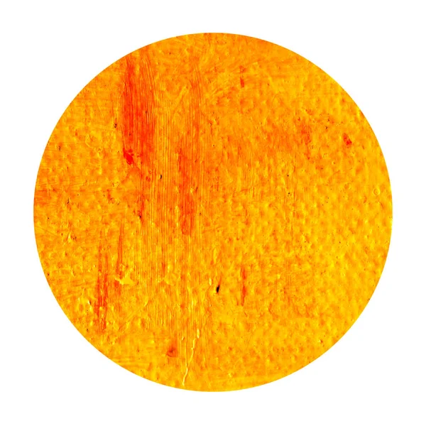 Abstrakta handmålade akryl cirklar textur i gula och orange färg. — Stockfoto