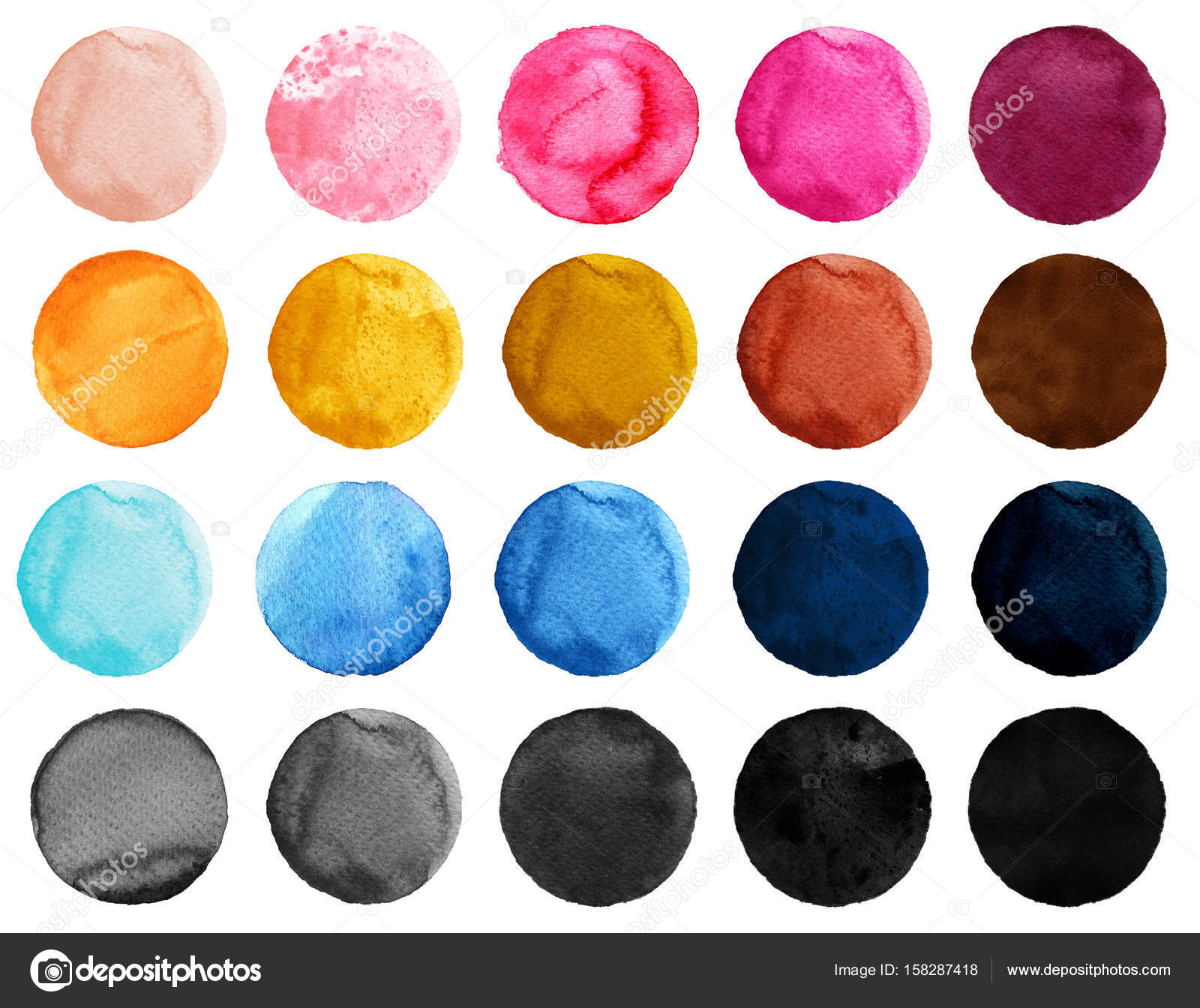 Illustrazione dell acquerello per disegno artistico Rotonde macchie macchie di colore blu
