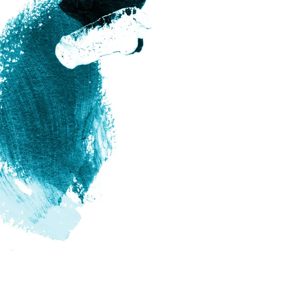 蓝色的彩色丙烯酸手绘制的笔画 — 图库照片