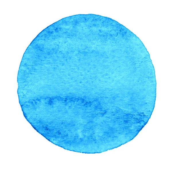 Azul, círculo de hortelã pintado com aquarela em um fundo branco — Fotografia de Stock