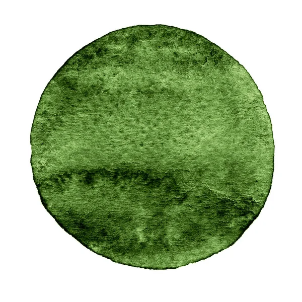 Πράσινο, Καλέ κύκλο βαμμένη με υδρόχρωμα σε λευκό φόντο — Φωτογραφία Αρχείου