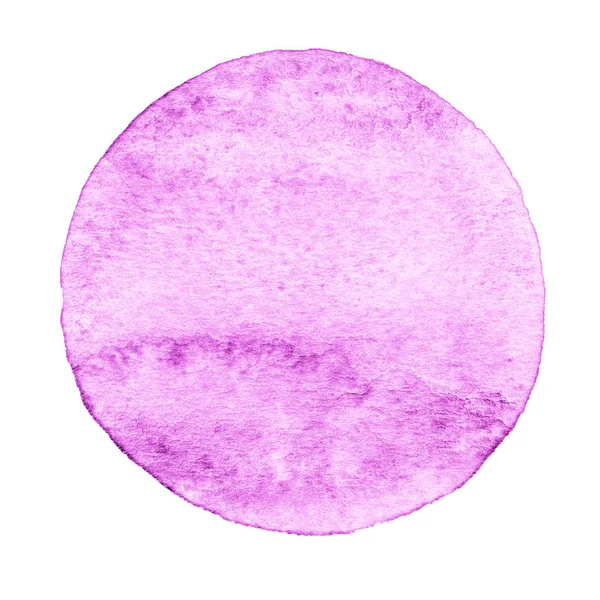 Círculo violeta pintado con acuarela sobre fondo blanco — Foto de Stock