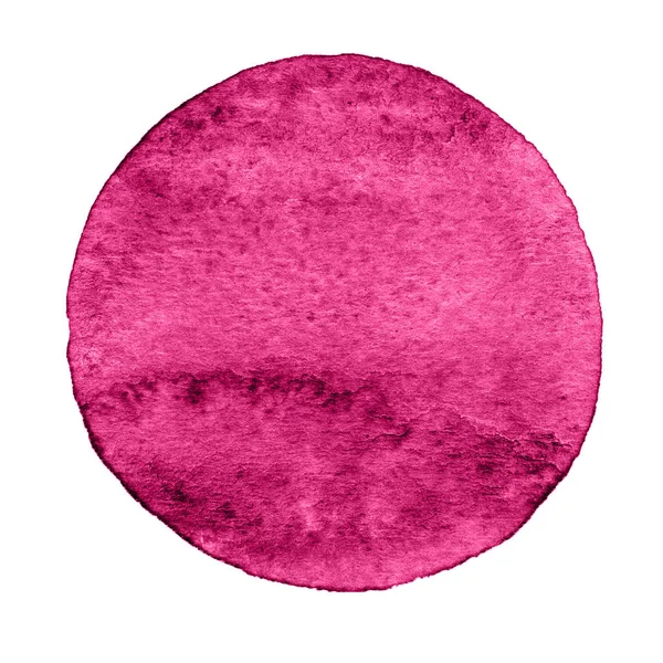 Círculo Rosa Pintado Com Aquarela Isolada Fundo Branco Fundo Aquarela — Fotografia de Stock