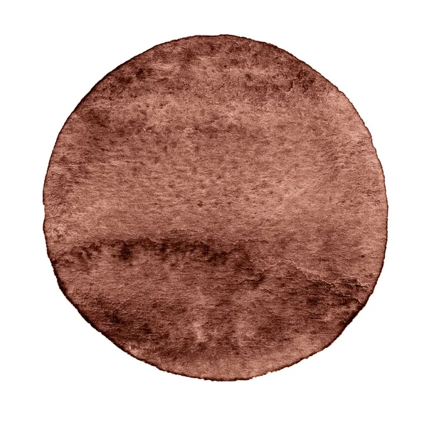 Cerchio Marrone Dipinto Con Acquerello Isolato Sfondo Bianco Sfondo Acquerello — Foto Stock