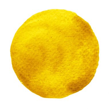 Beyaz bir arka plan üzerine suluboya ile boyanmış sarı, turuncu daire