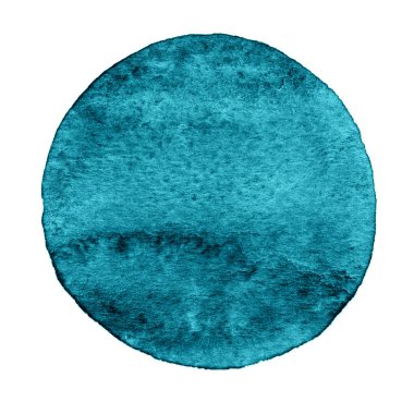 Mavi, beyaz bir arka plan üzerine suluboya ile nane daire boyalı