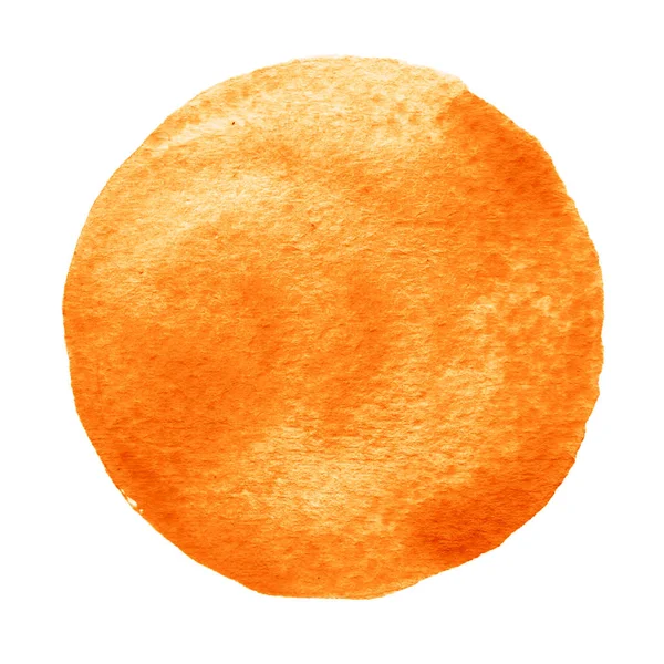 Žlutá, oranžová kruh, malované akvarelem na bílém pozadí — Stock fotografie
