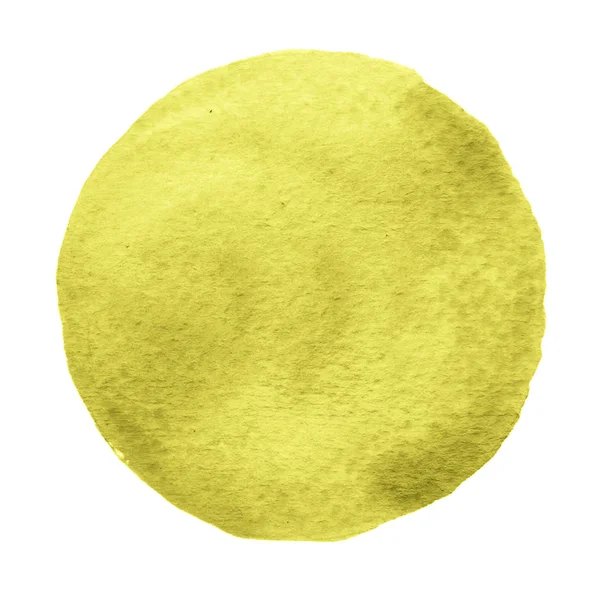 Жовте, помаранчеве коло, пофарбоване аквареллю на білому тлі — стокове фото