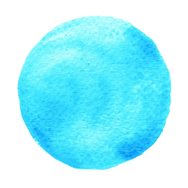 Cercle bleu menthe peint à l'aquarelle sur fond blanc — Photo