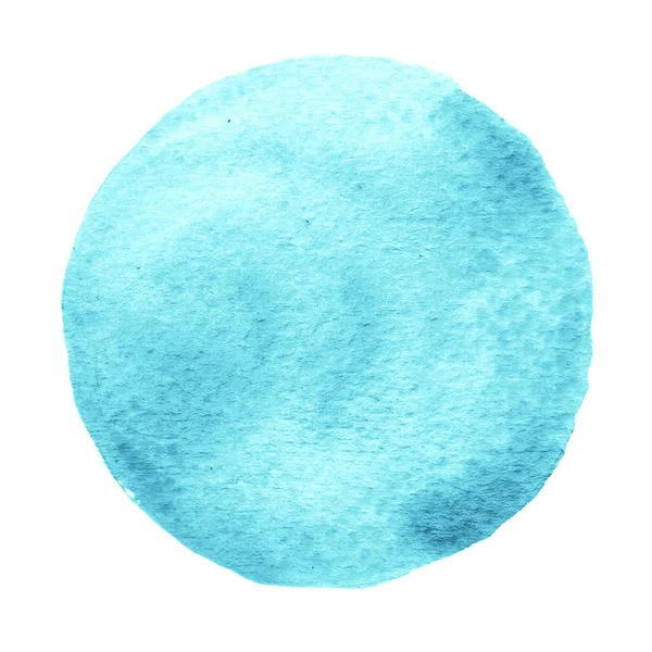 Cercle bleu menthe peint à l'aquarelle sur fond blanc — Photo