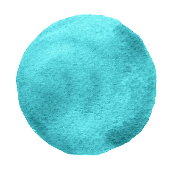 Blå Mynta Cirkel Målad Med Akvarell Isolerad Vit Bakgrund Akvarell — Stockfoto