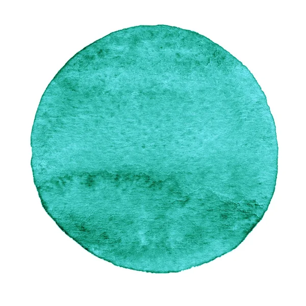 Μπλε, μέντας κύκλο ζωγραφισμένα με ακουαρέλα σε λευκό φόντο — Φωτογραφία Αρχείου