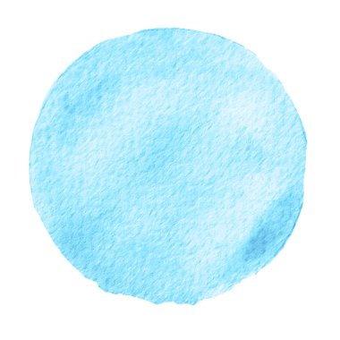 Beyaz arka plan üzerinde izole suluboya soyut mavi marina daire.