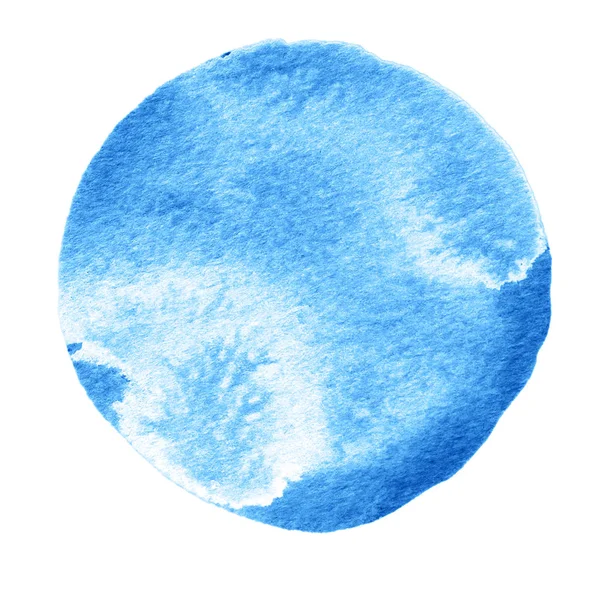 Aquarela abstrato azul marina círculo isolado no fundo branco . — Fotografia de Stock