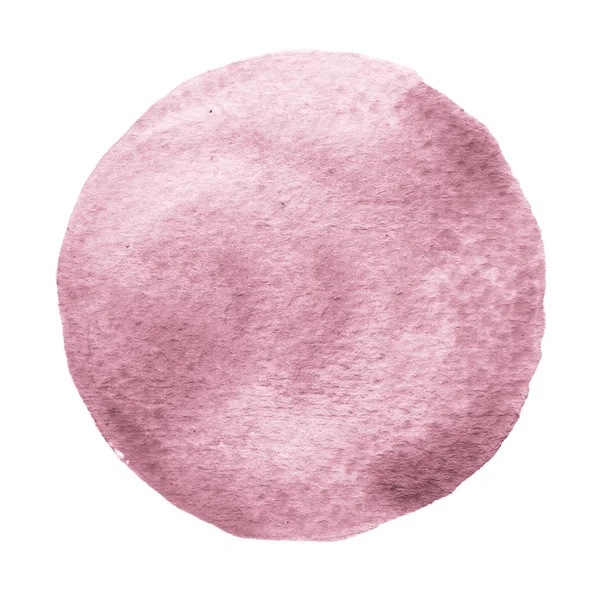 Pink watercolor circle. Watercolour stain on white background. — Stock Photo, Image