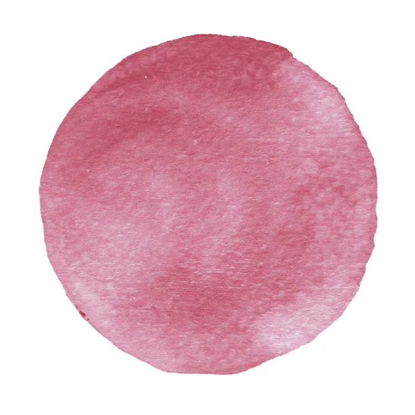 Pink watercolor circle. Watercolour stain on white background. — Stock Photo, Image