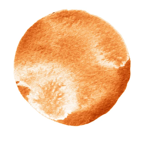 Ακουαρέλα αφηρημένη φλόγα scarlet καφέ κύκλο που απομονώνονται σε λευκό φόντο. — Φωτογραφία Αρχείου