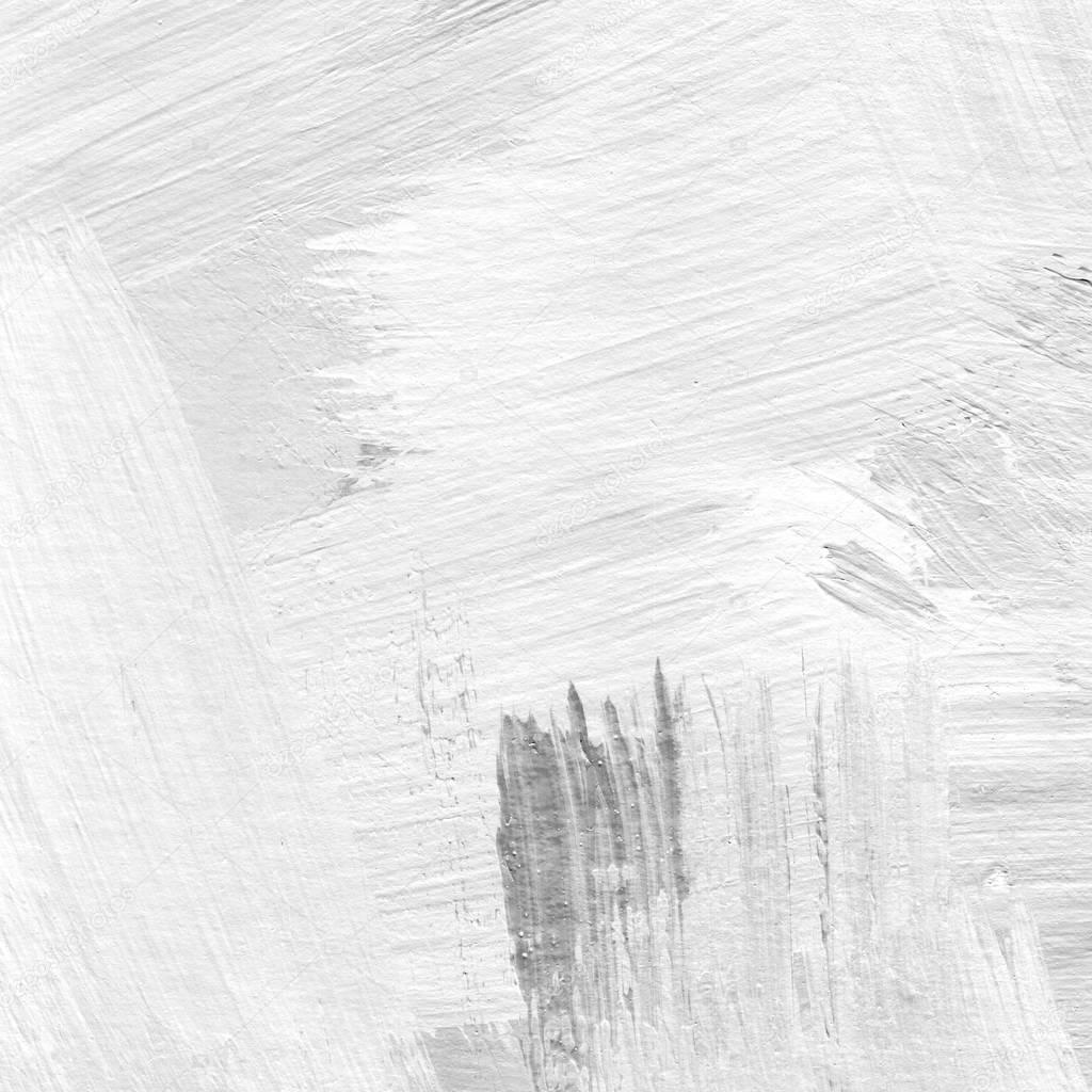 White painted textured abstract background with brush strokes in gray and black shades.