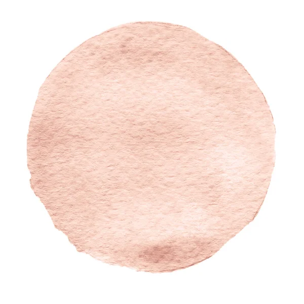 Cerchio acquerello beige. Colorazione ad acquerello su sfondo bianco . — Foto Stock