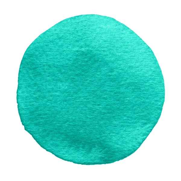 Cerchio acquerello blu menta. Colorazione ad acquerello su sfondo bianco . — Foto Stock