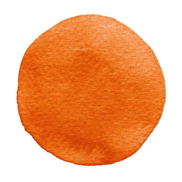 Orange, Herbst Ahorn Aquarell Kreis. Aquarell-Fleck auf weißem Hintergrund. — Stockfoto