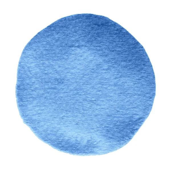 Círculo azul niágara acuarela. Mancha de acuarela sobre fondo blanco . — Foto de Stock