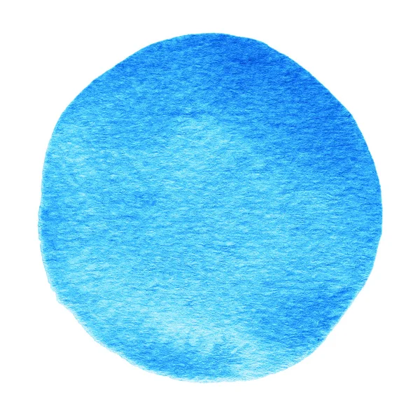 Círculo aquarela marina azul. Mancha de aquarela no fundo branco . — Fotografia de Stock