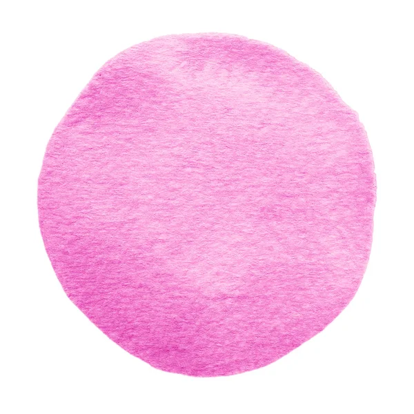 Circulo de acuarela de goma de mascar rosa. Mancha de acuarela sobre fondo blanco . — Foto de Stock