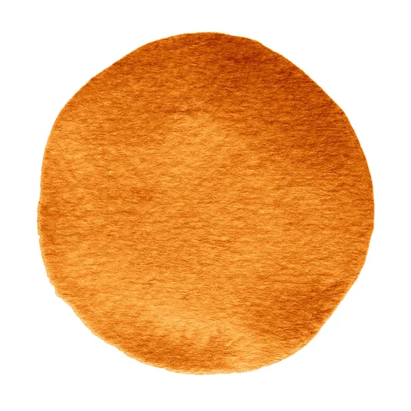 Orange autumn maple watercolor circle. Watercolour stain on white background. — Stock Photo, Image