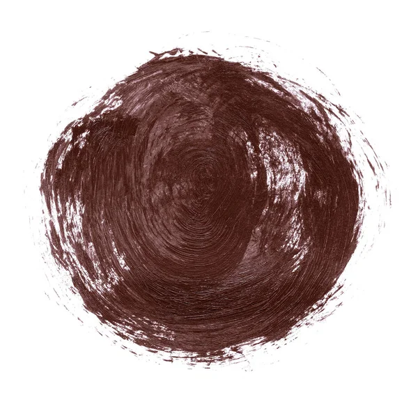 孤立在白色背景上的压克力抽象黑棕色圈. — 图库照片