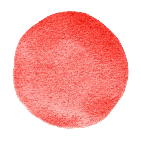 Vermelho chama círculo aquarela escarlate. Mancha de aquarela no fundo branco — Fotografia de Stock