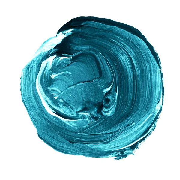 Akrylové kruh izolovaných na bílém pozadí. Modrá, máta kolo akvarel tvar textu. Prvek pro různé design — Stock fotografie