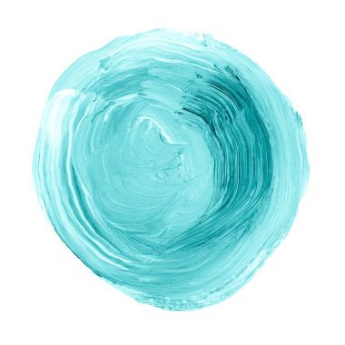 Beyaz arka plan üzerinde izole akrilik daire. Mavi, nane suluboya şekli metin için yuvarlak. Öğe için farklı tasarım