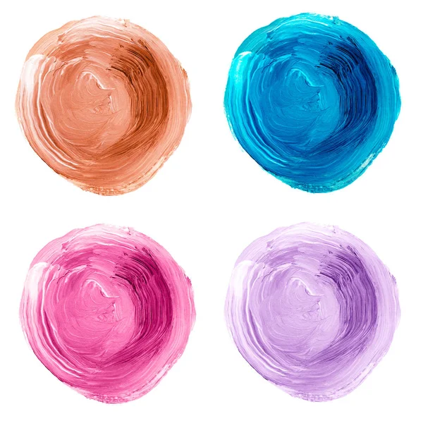 Conjunto de círculos acrílicos coloridos isolados em branco . — Fotografia de Stock