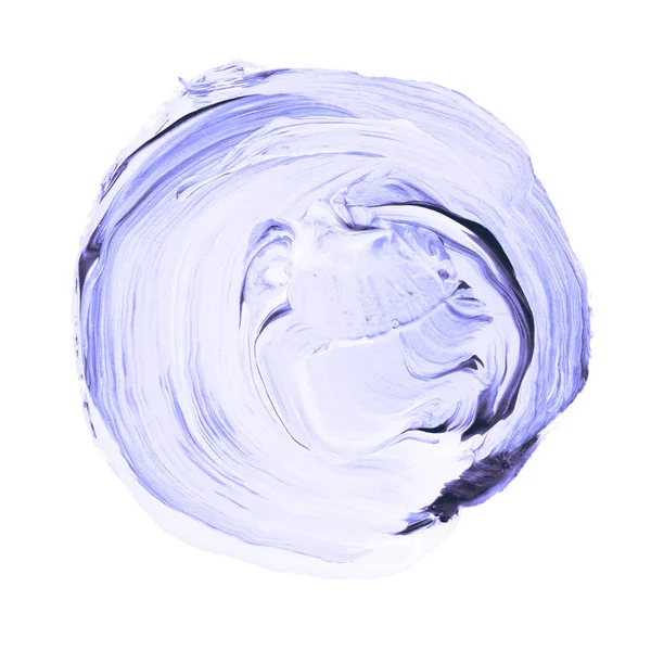 Azul texturizado círculo acrílico. Mancha de aquarela no fundo branco . — Fotografia de Stock