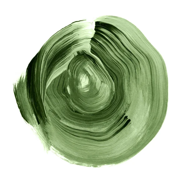 Círculo Acrílico Texturizado Kale Verde Mancha Acuarela Con Bordes Desiguales — Foto de Stock