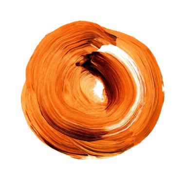 Turuncu sonbahar akçaağaç akrilik daire dokulu. Suluboya beyaz arka plan üzerinde leke.