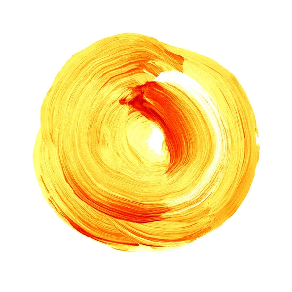 Sarı çuha çiçeği akrilik daire dokulu. Suluboya beyaz arka plan üzerinde leke.