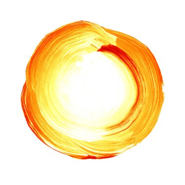 Daire akrilik ve arka plan boyalı suluboya soyut.