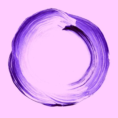Daire akrilik ve arka plan boyalı suluboya soyut.